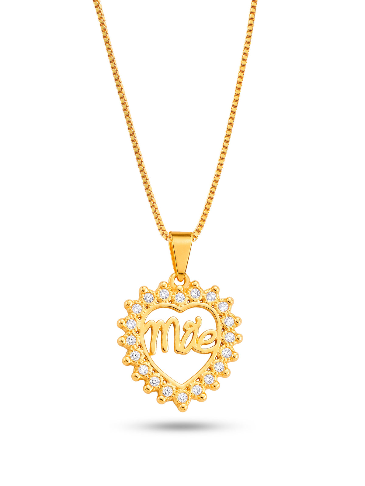 Corrente Mãe cravejada - veneziana - banhado a ouro 18k