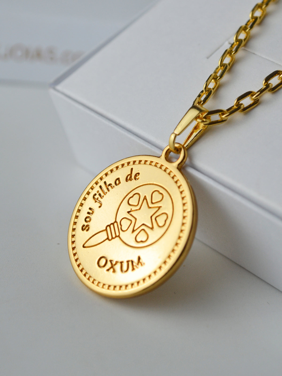 Pingente medalha Oxum amarelo - banhado a ouro 18k - foto 4