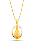 Corrente Nossa Senhora Oval vazado - veneziana - banhado a ouro 18k