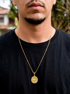 Corrente Medalha Espírito Santo - veneziana - banhado a ouro 18k - foto 2