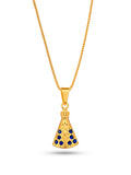 Corrente Nossa Senhora Cravejado - veneziana - banhado a ouro 18k