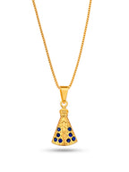 Corrente Nossa Senhora Cravejado - veneziana - banhado a ouro 18k