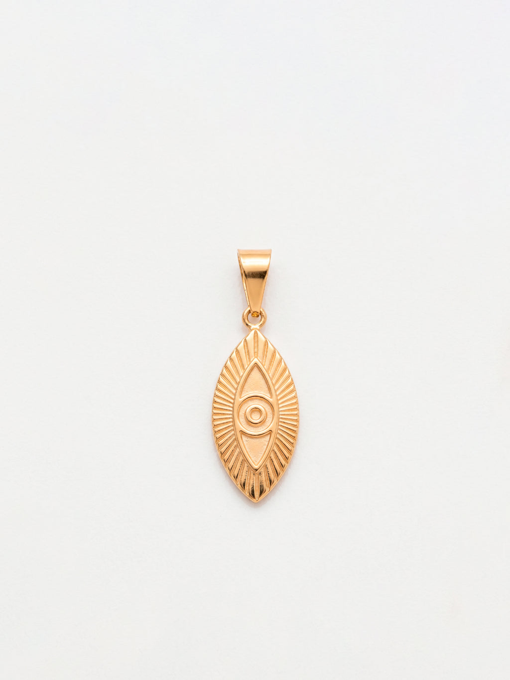Pingente oval olho de Hórus 2,0 x 1,0 cm - banhado a ouro 18k