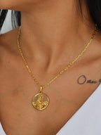 Corrente medalha Omolú marrom - elo longo - banhado a ouro 18k - foto 2