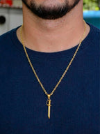 Pingente Espada de Ogum G - banhado a ouro 18k - foto 3