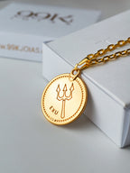 Pingente medalha Exu preto - banhado a ouro 18k - foto 4