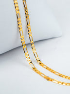 Corrente 3 por 1 2 mm - fecho tradicional - banhado a ouro 18k - foto 3