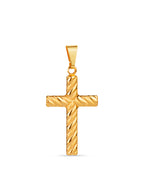 Pingente cruz texturizada - banhado a ouro 18k