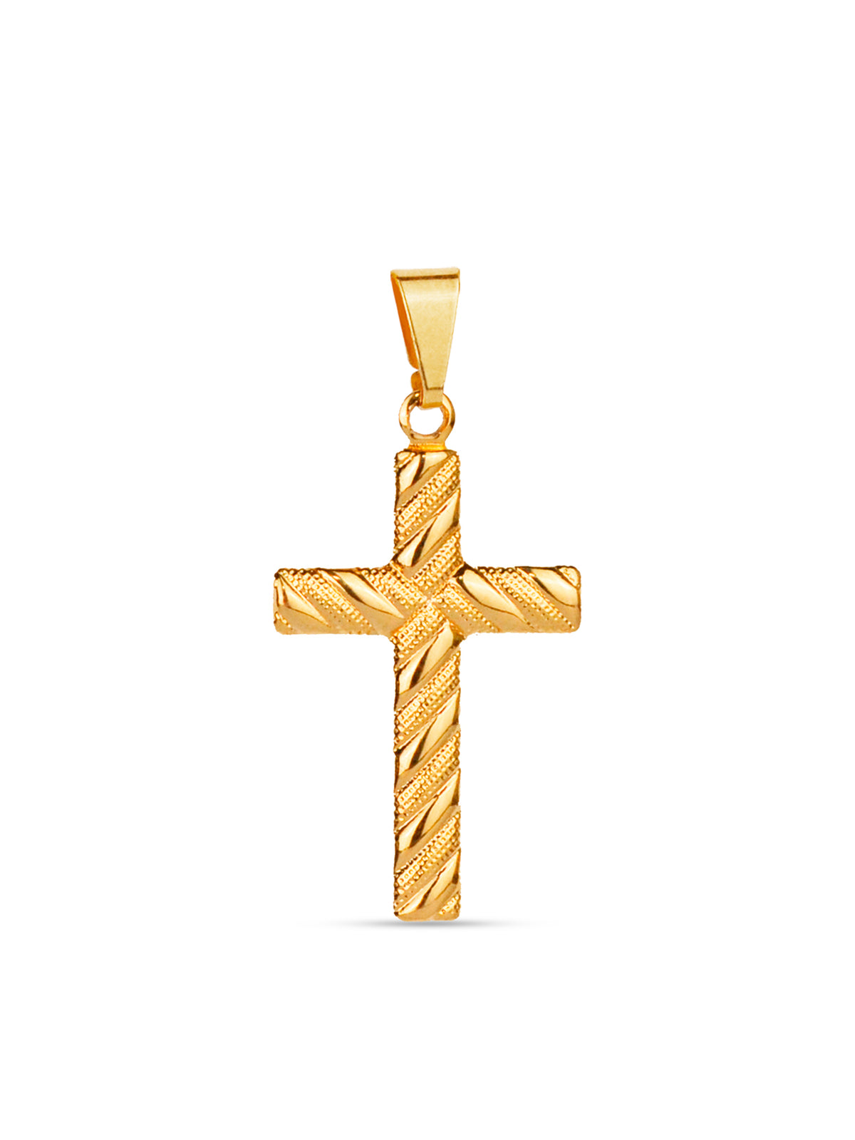 Pingente cruz texturizada - banhado a ouro 18k