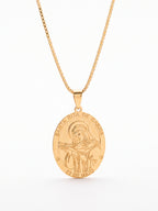 Corrente Santa Rita de Cássia - veneziana - banhado a ouro 18k