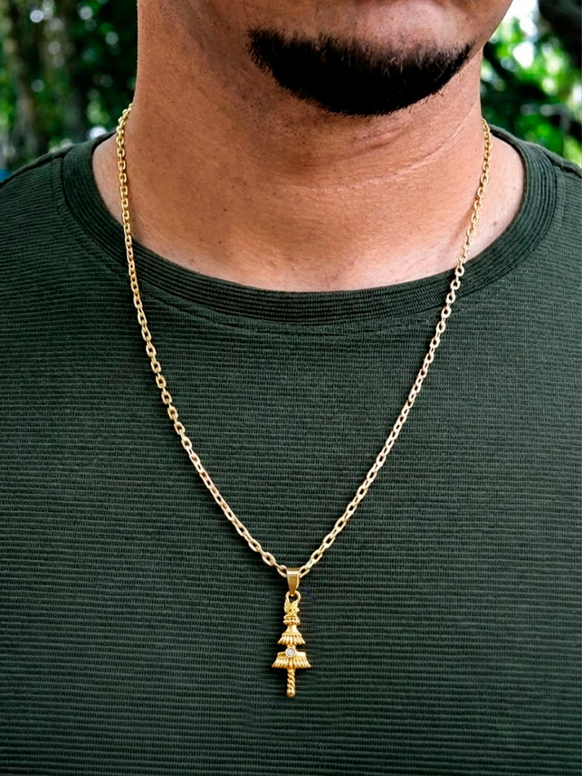 Pingente Opaxorô de Oxalá G - banhado  a ouro 18k - foto 2
