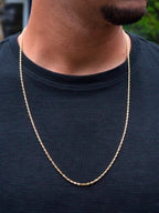 Corrente Cadeado 2 mm - fecho tradicional - banhado a ouro 18k - foto 2