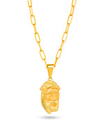 Corrente Face de Cristo - elo longo - banhado a ouro 18k