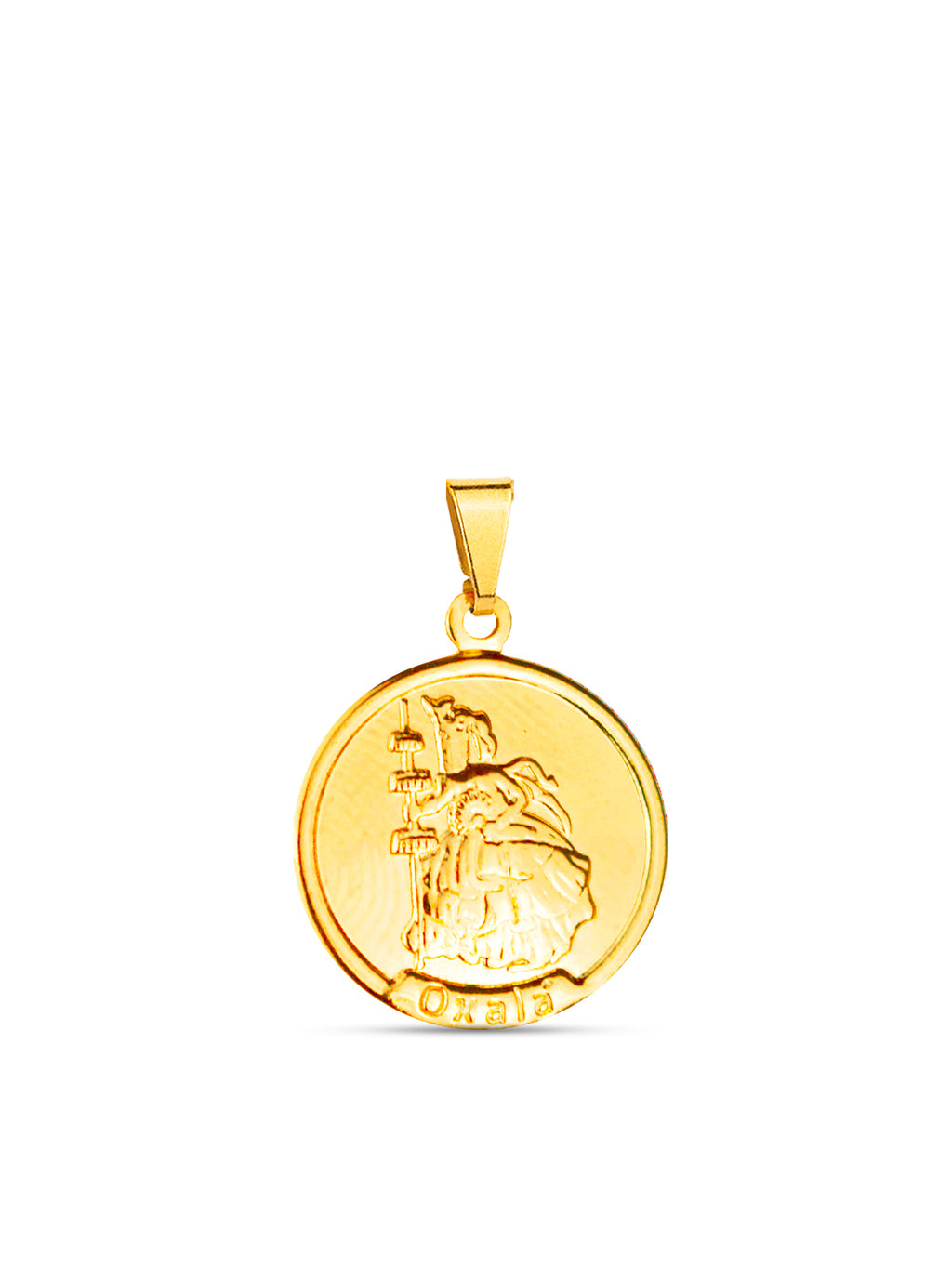 Pingente medalha Oxalá - banhado a ouro 18k