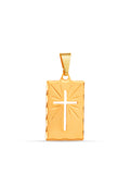 Pingente Plaquinha com cruz - banhado a ouro 18k