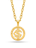 Corrente Internacional vazado - cadeado - banhado a ouro 18k