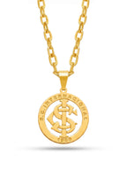 Corrente Internacional vazado - cadeado - banhado a ouro 18k