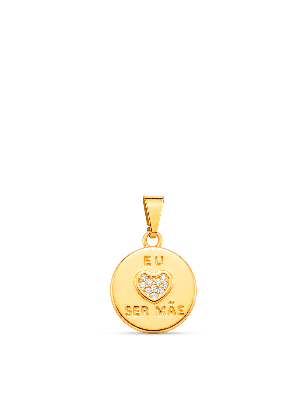 Pingente Eu Amo Ser Mãe - banhado a ouro 18k