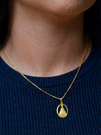 Corrente Nossa Senhora Oval vazado - veneziana - banhado a ouro 18k - foto 2