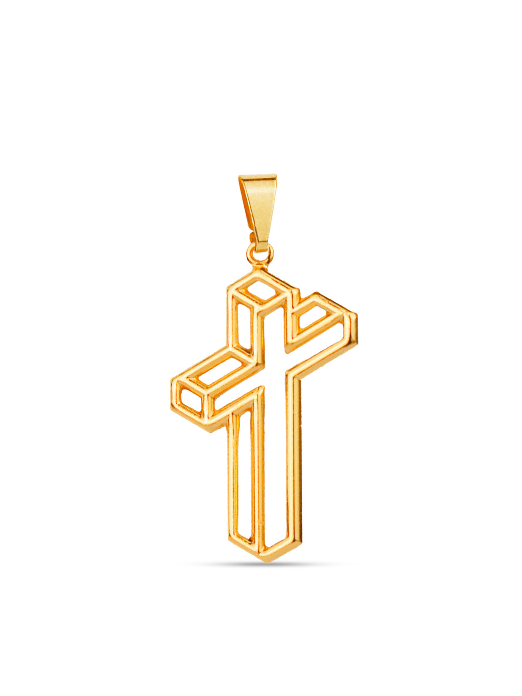 Pingente Cruz 3D - banhado a ouro 18k