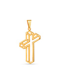 Pingente Cruz 3D - banhado a ouro 18k
