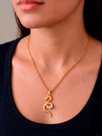 Corrente Serpente - cadeado - banhado a ouro 18k - foto 4