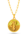 Corrente medalha Oxum amarelo - elo longo - banhado a ouro 18k