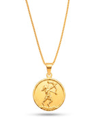 Corrente medalha Oxossi - veneziana - banhado a ouro 18k