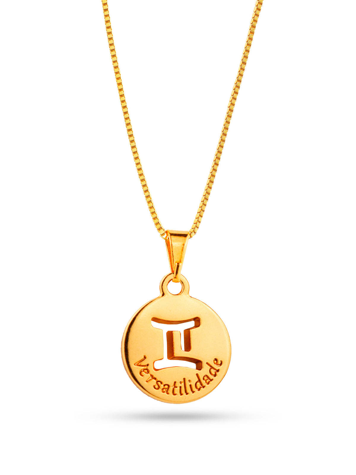 Corrente signo Gêmeos - veneziana - banhado a ouro 18k - foto 3