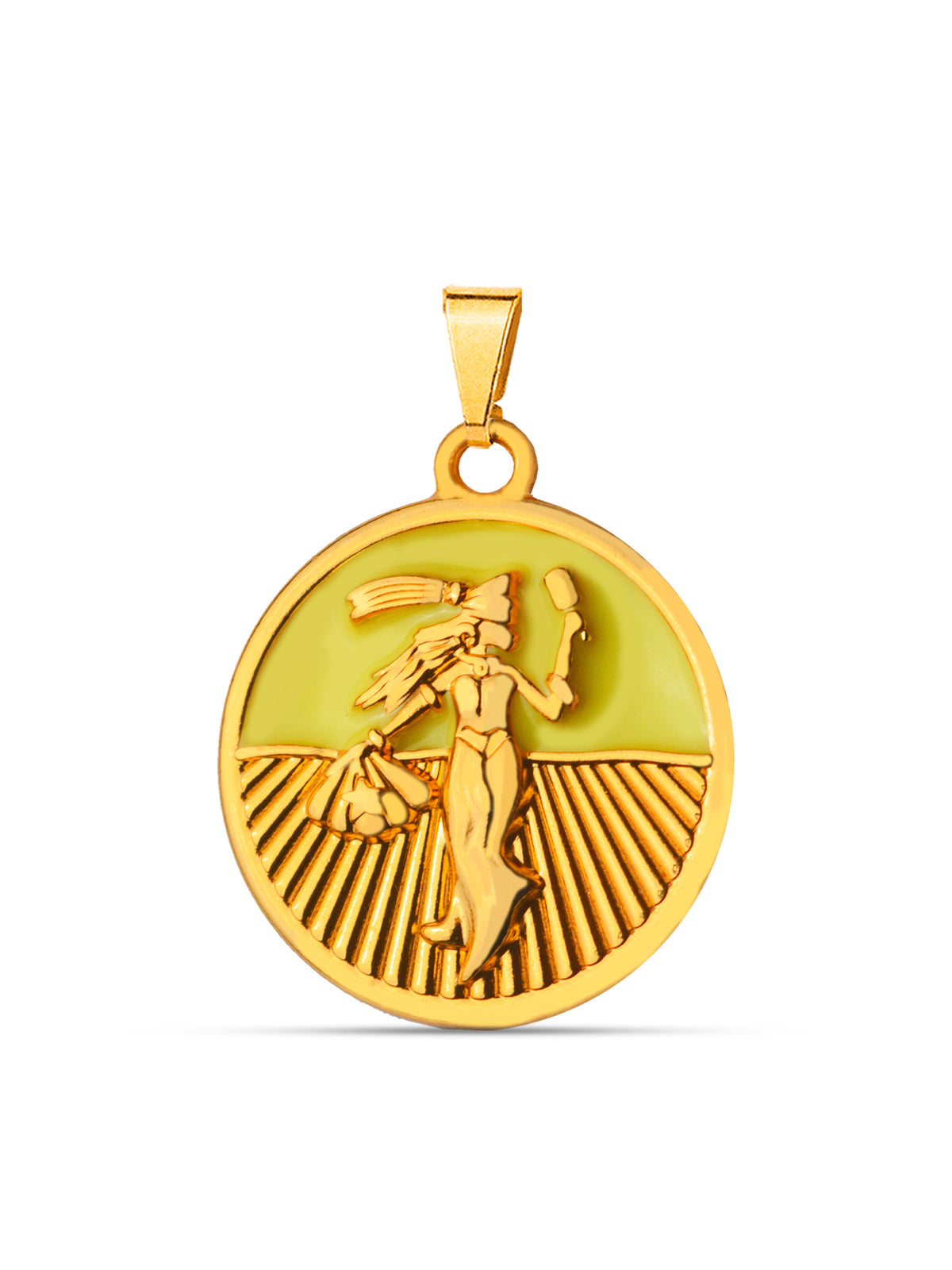 Pingente medalha Oxum amarelo - banhado a ouro 18k