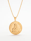 Corrente Nossa Senhora do Bom Parto - veneziana - banhado a ouro 18k