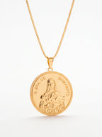 Corrente Nossa Senhora do Bom Parto - veneziana - banhado a ouro 18k