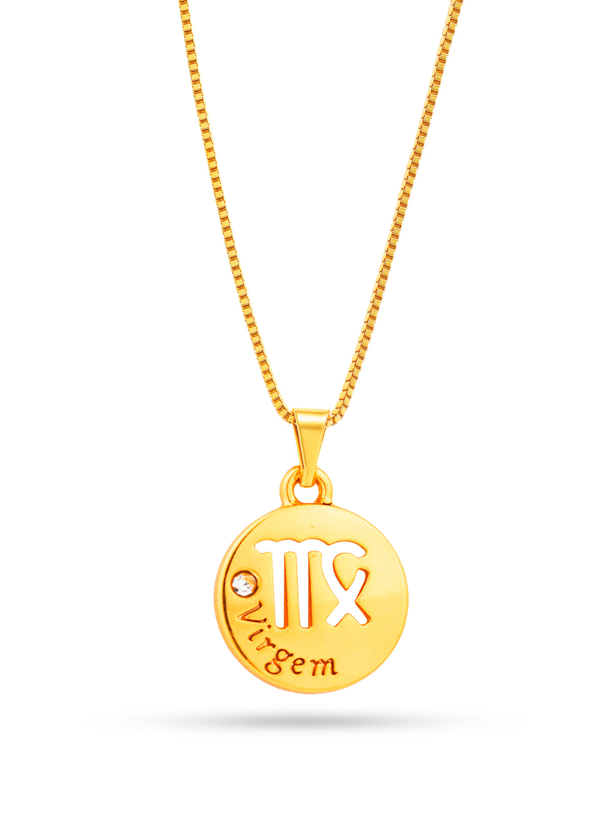 Corrente signo Virgem - veneziana - banhado a ouro 18k