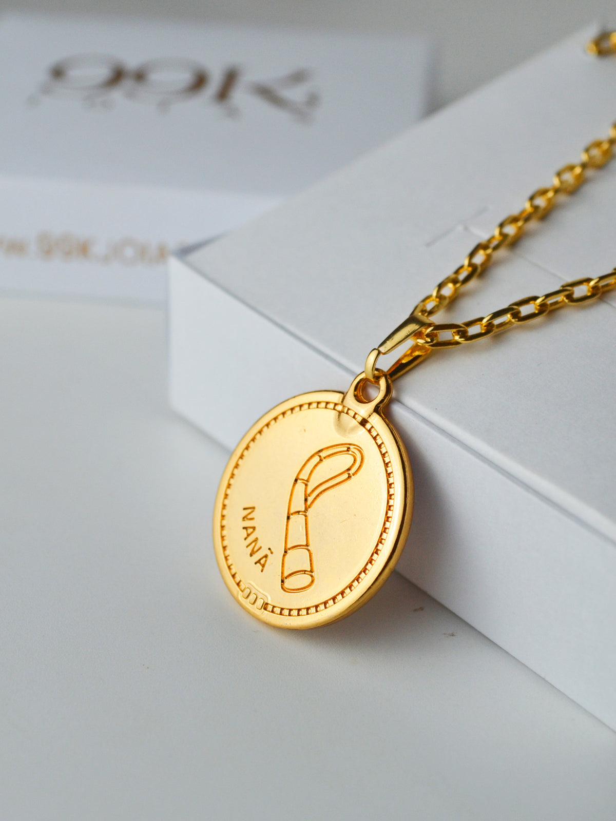 Corrente medalha Nanã roxo - cadeado - banhado a ouro 18k - foto 3