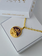 Corrente medalha Xangô marrom - cadeado - banhado a ouro 18k - foto 3