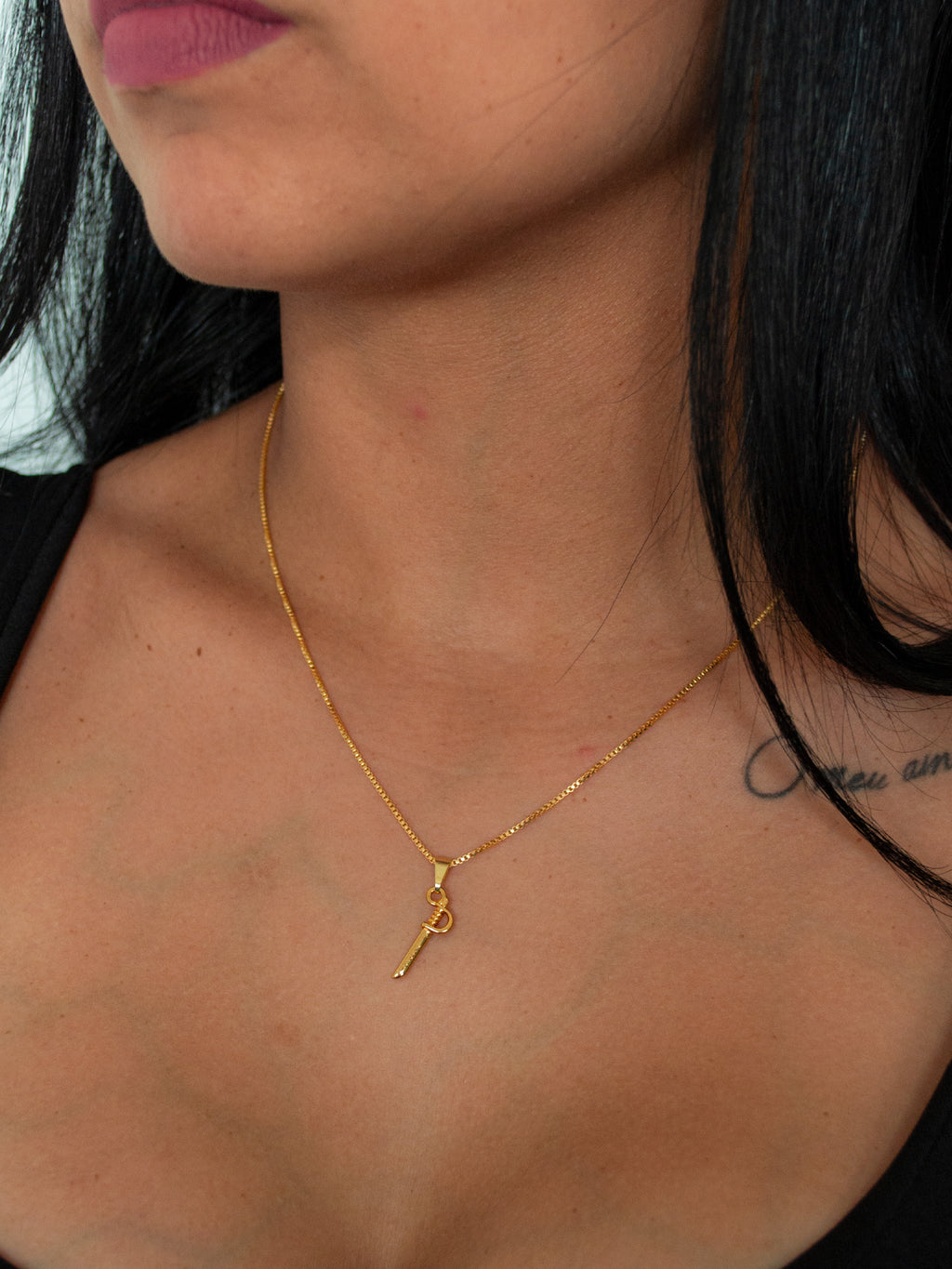 Corrente Espada de Ogum - veneziana - banhado a ouro 18k - foto 6