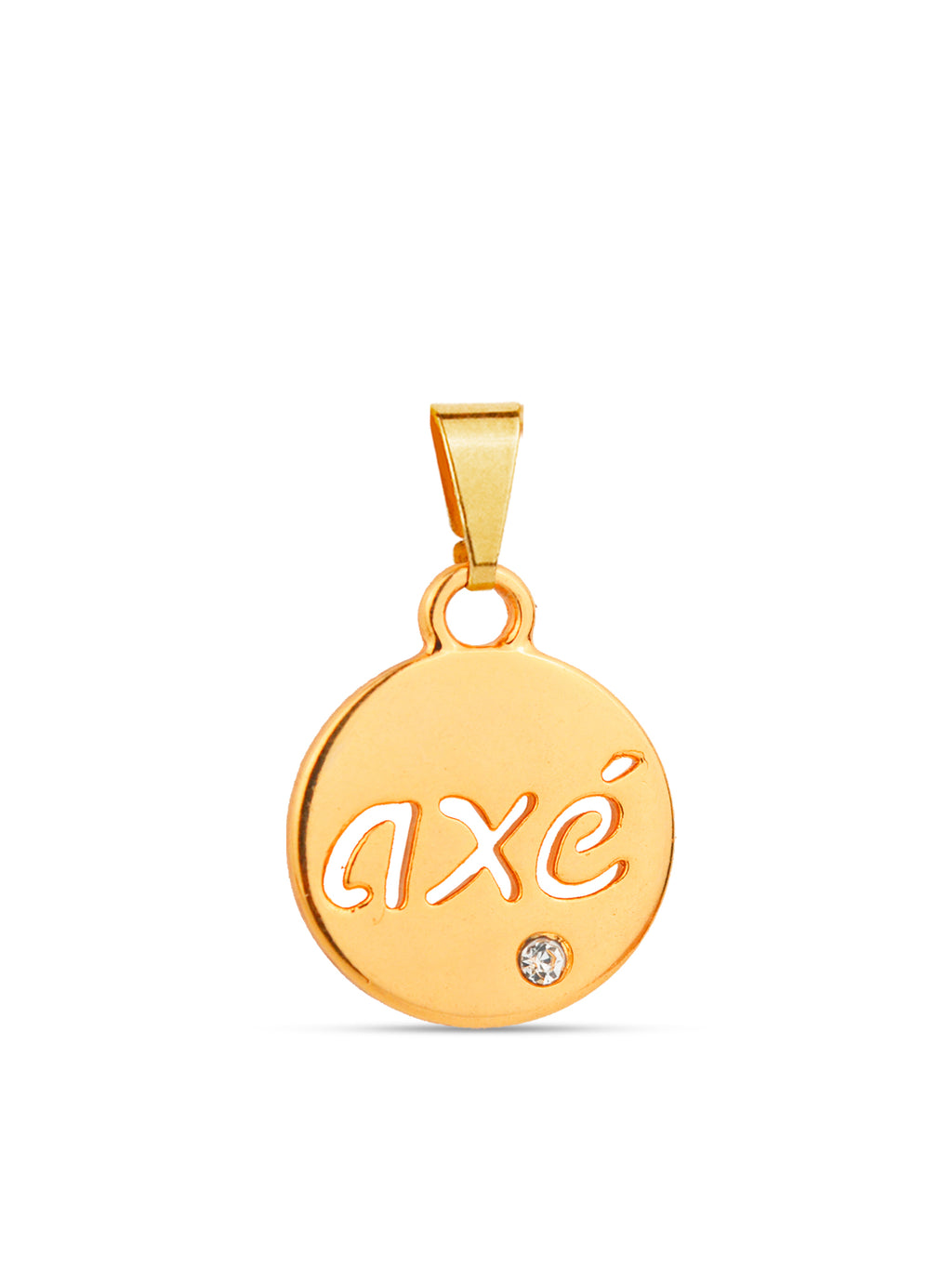 Pingente medalha Axé - banhado a ouro 18k
