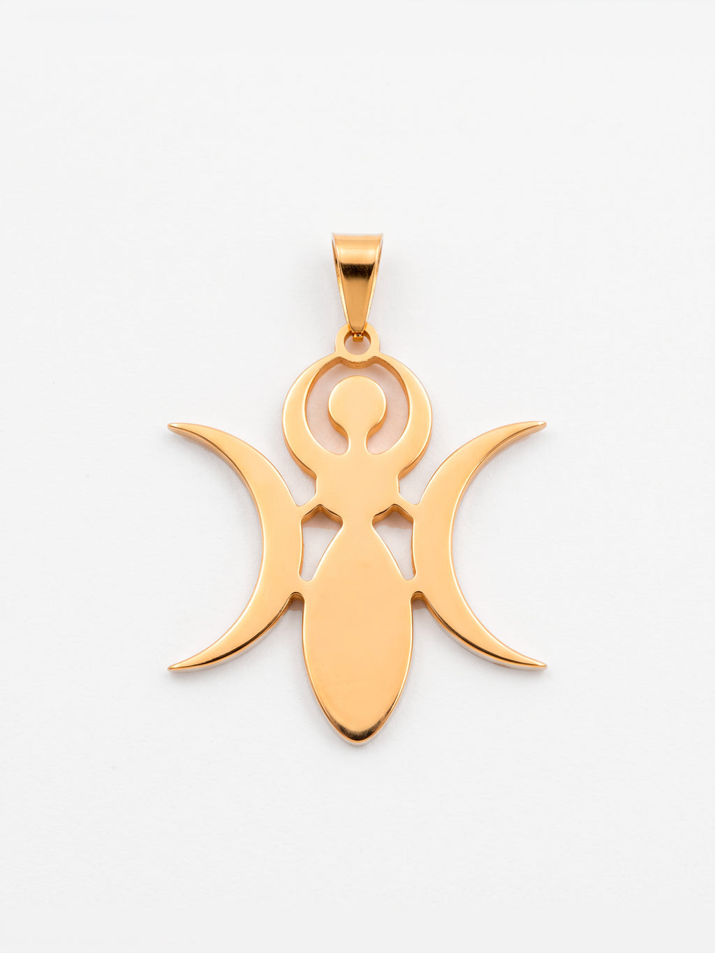 Pingente triluna Wicca 2,7 x 2,7 cm - banhado a ouro 18k