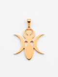 Pingente triluna Wicca 2,7 x 2,7 cm - banhado a ouro 18k