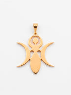 Pingente triluna Wicca 2,7 x 2,7 cm - banhado a ouro 18k