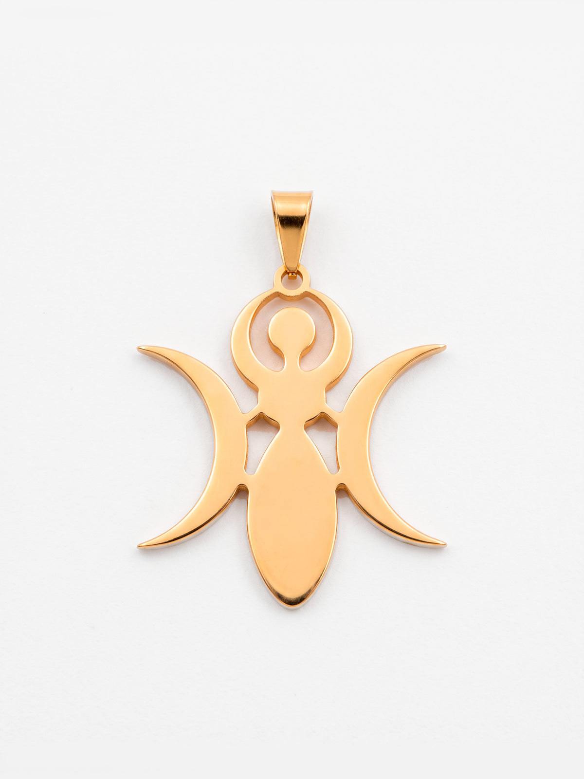 Pingente triluna Wicca 2,7 x 2,7 cm - banhado a ouro 18k