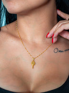 Corrente Espelho de Iemanjá - veneziana - banhado a ouro 18k - foto 4