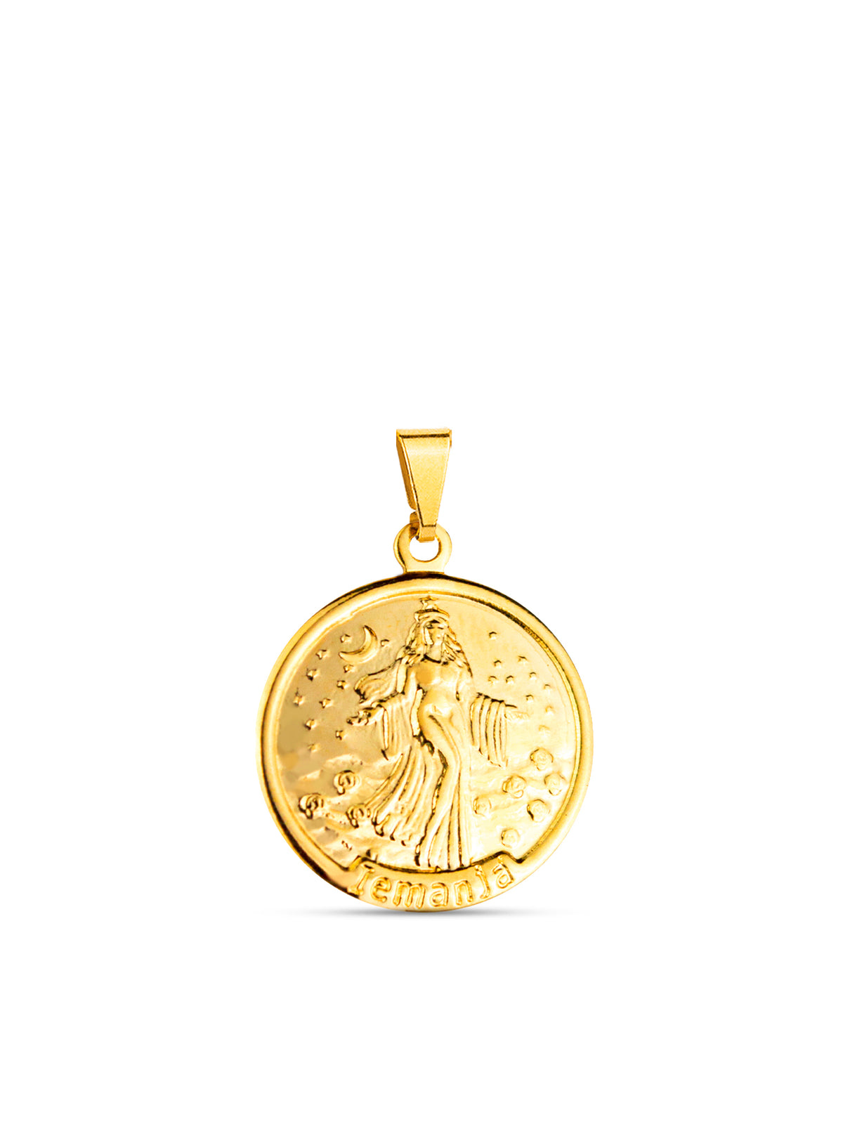 Pingente medalha Iemanjá - banhado a ouro 18k