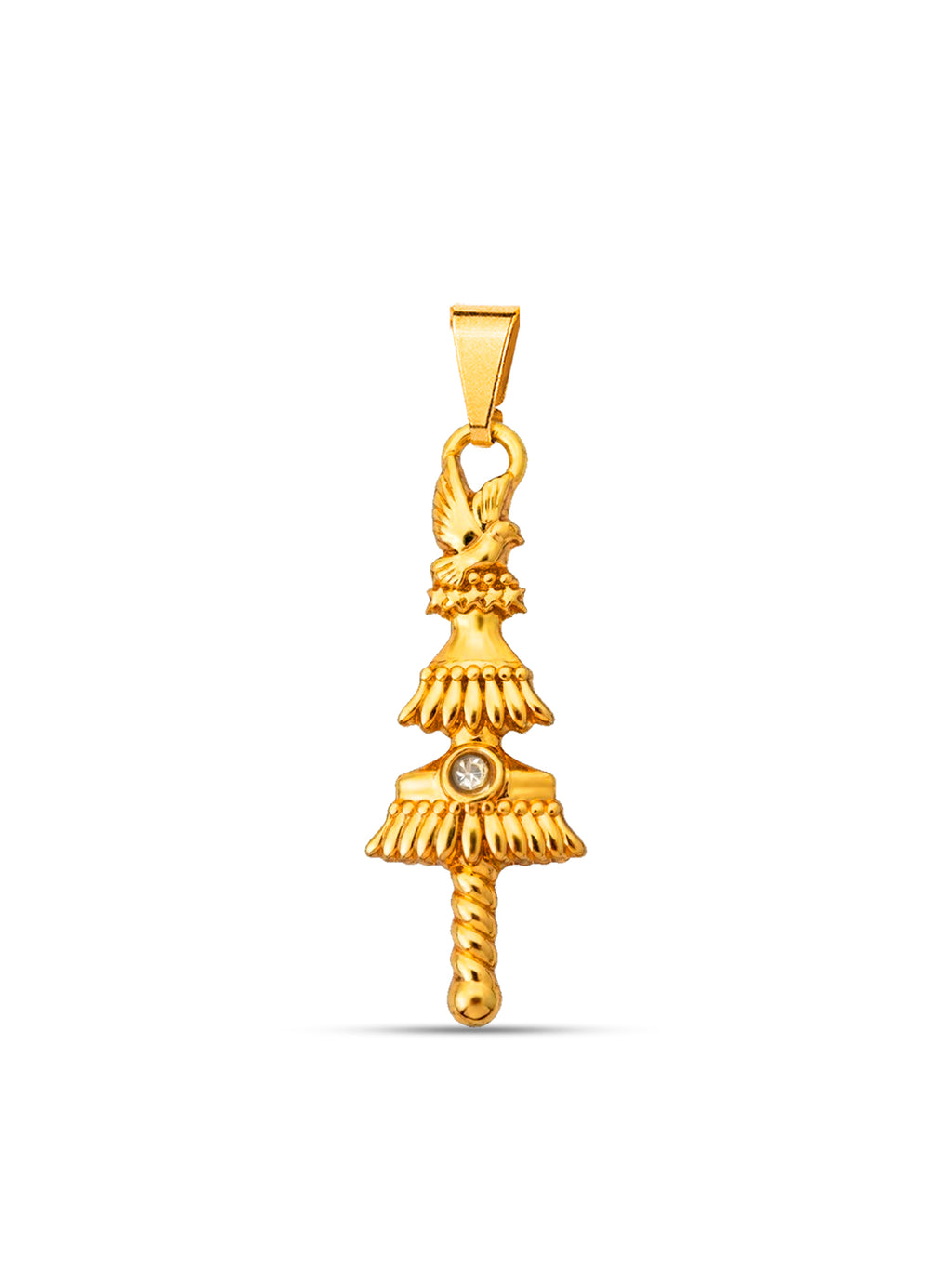 Pingente Opaxorô de Oxalá G - banhado  a ouro 18k