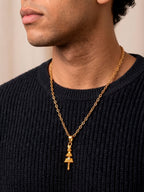 Corrente Opaxorô de Oxalá G - cadeado - banhado  a ouro 18k - foto 2