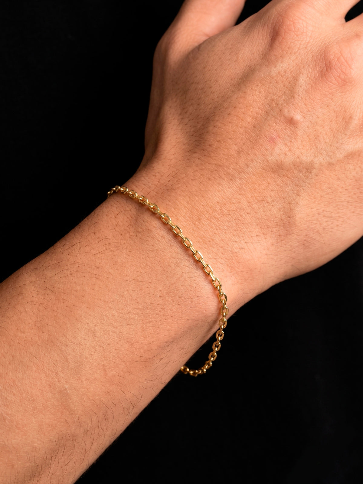 Pulseira Cadeado - 2 mm - banhada a ouro 18k - foto 2