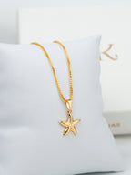 Corrente estrela do mar - veneziana - banhado a ouro 18k - foto 2