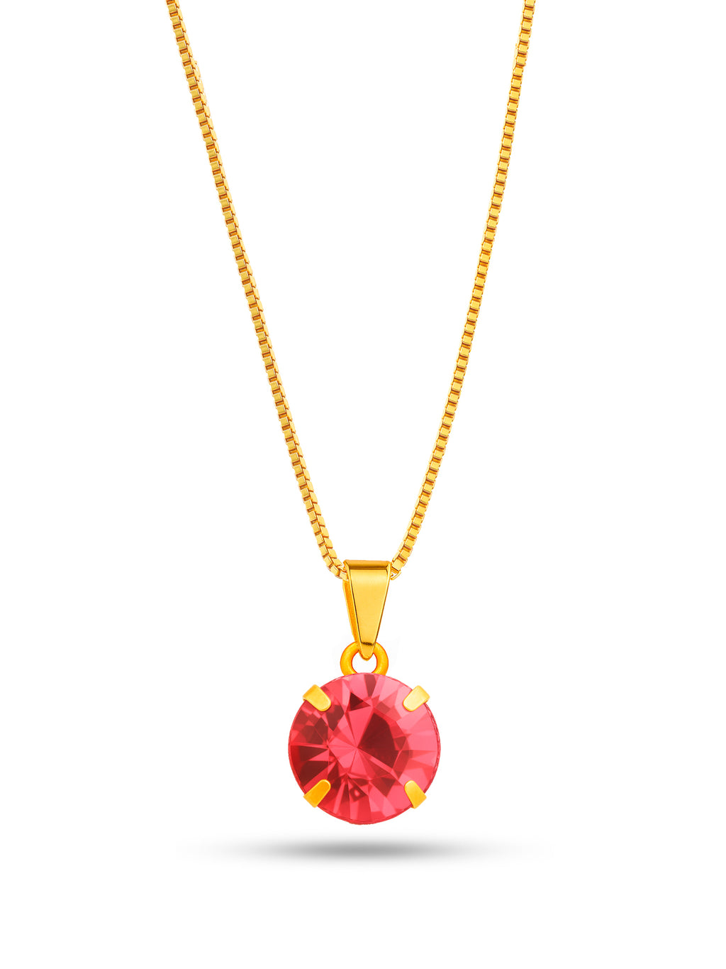 Corrente ponto de luz rosa - veneziana - banhado a ouro 18k
