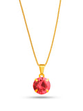 Corrente ponto de luz rosa - veneziana - banhado a ouro 18k