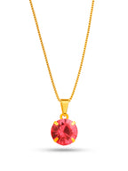 Corrente ponto de luz rosa - veneziana - banhado a ouro 18k